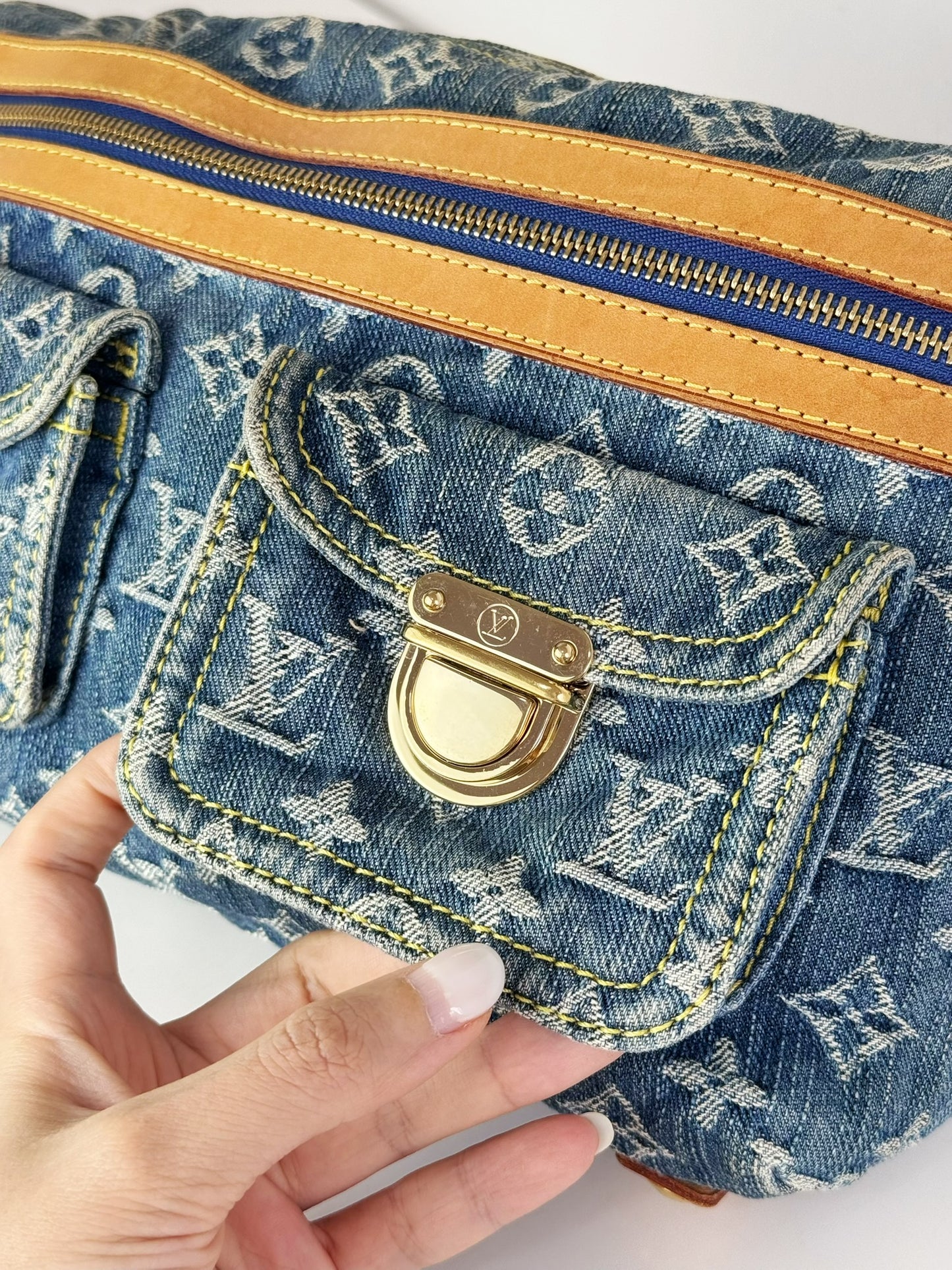 Louis Vuitton Vintage Denim Baggy PM Shoulder Bag