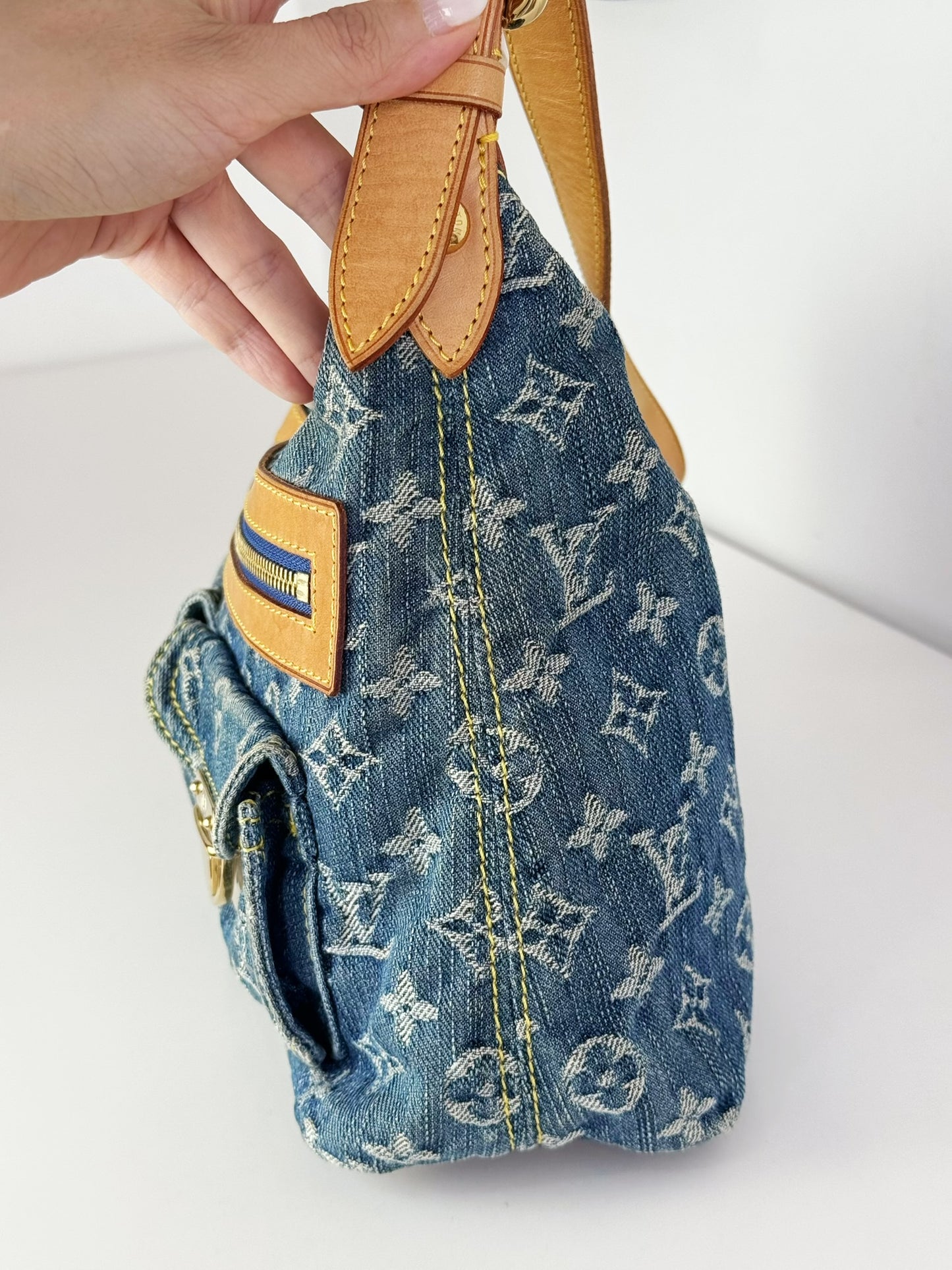 Louis Vuitton Vintage Denim Baggy PM Shoulder Bag