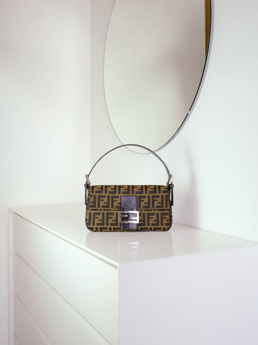 Fendi Vintage Zucca Baguette Shoulder Bag