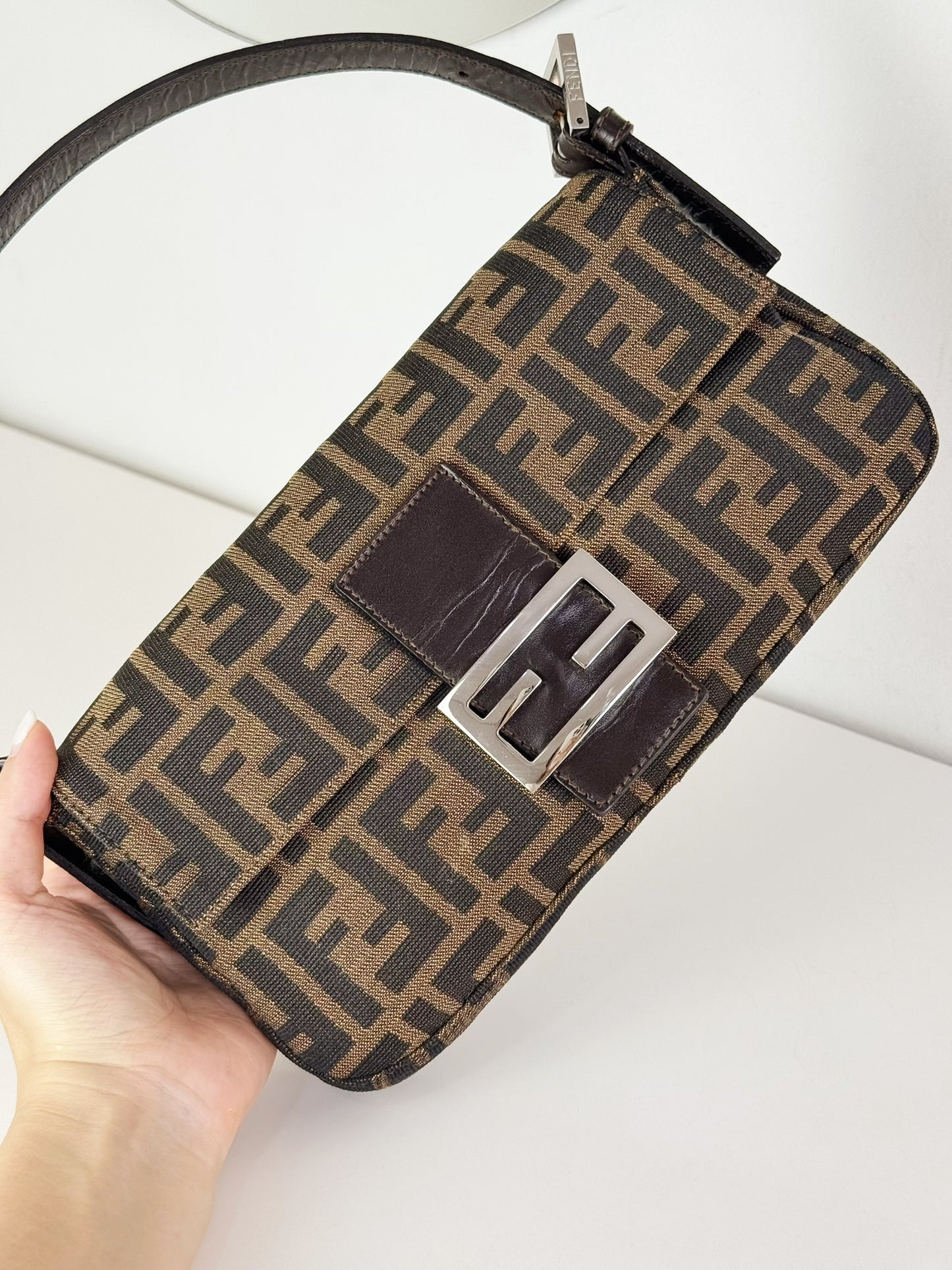 Fendi Vintage Zucca Baguette Shoulder Bag