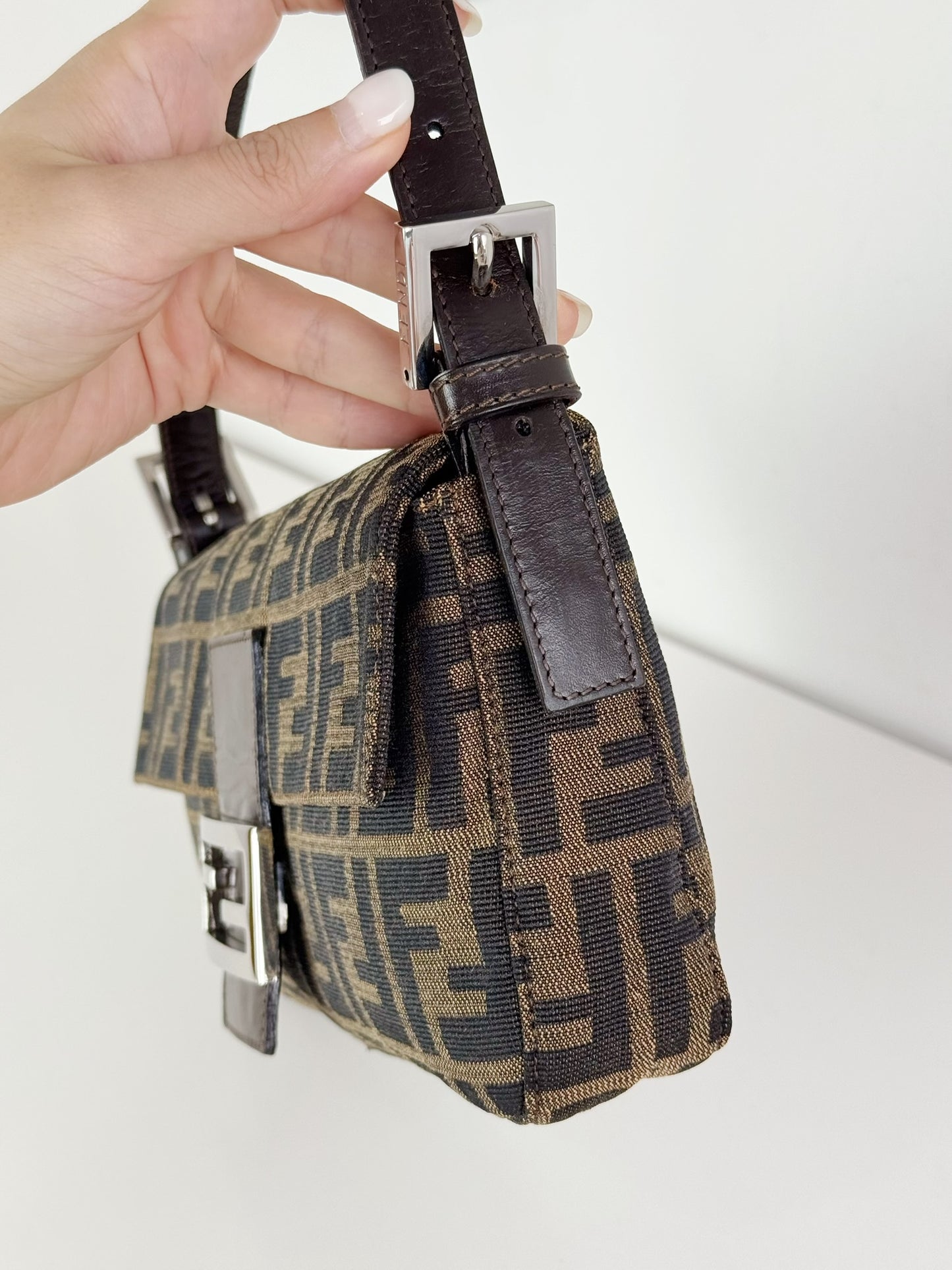 Fendi Vintage Zucca Baguette Shoulder Bag