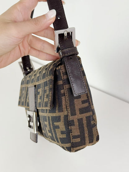Fendi Vintage Zucca Baguette Shoulder Bag