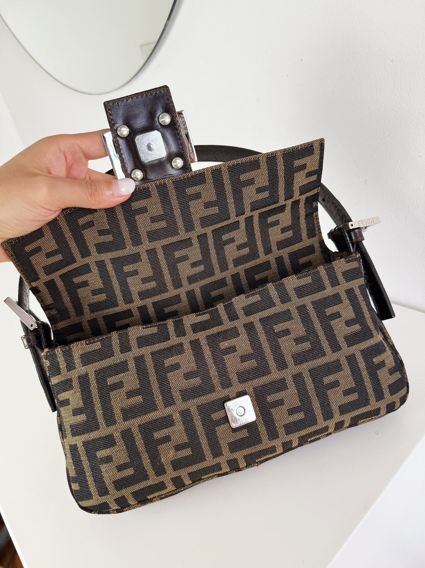 Fendi Vintage Zucca Baguette Shoulder Bag
