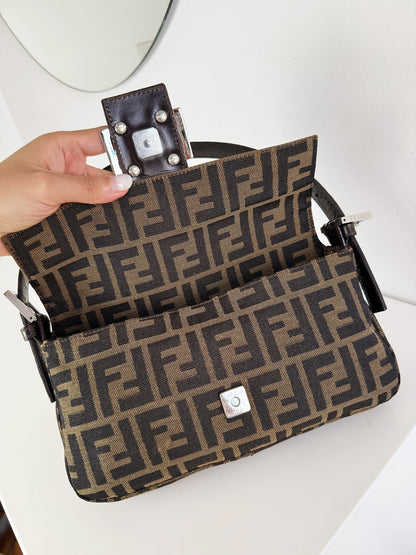 Fendi Vintage Zucca Baguette Shoulder Bag