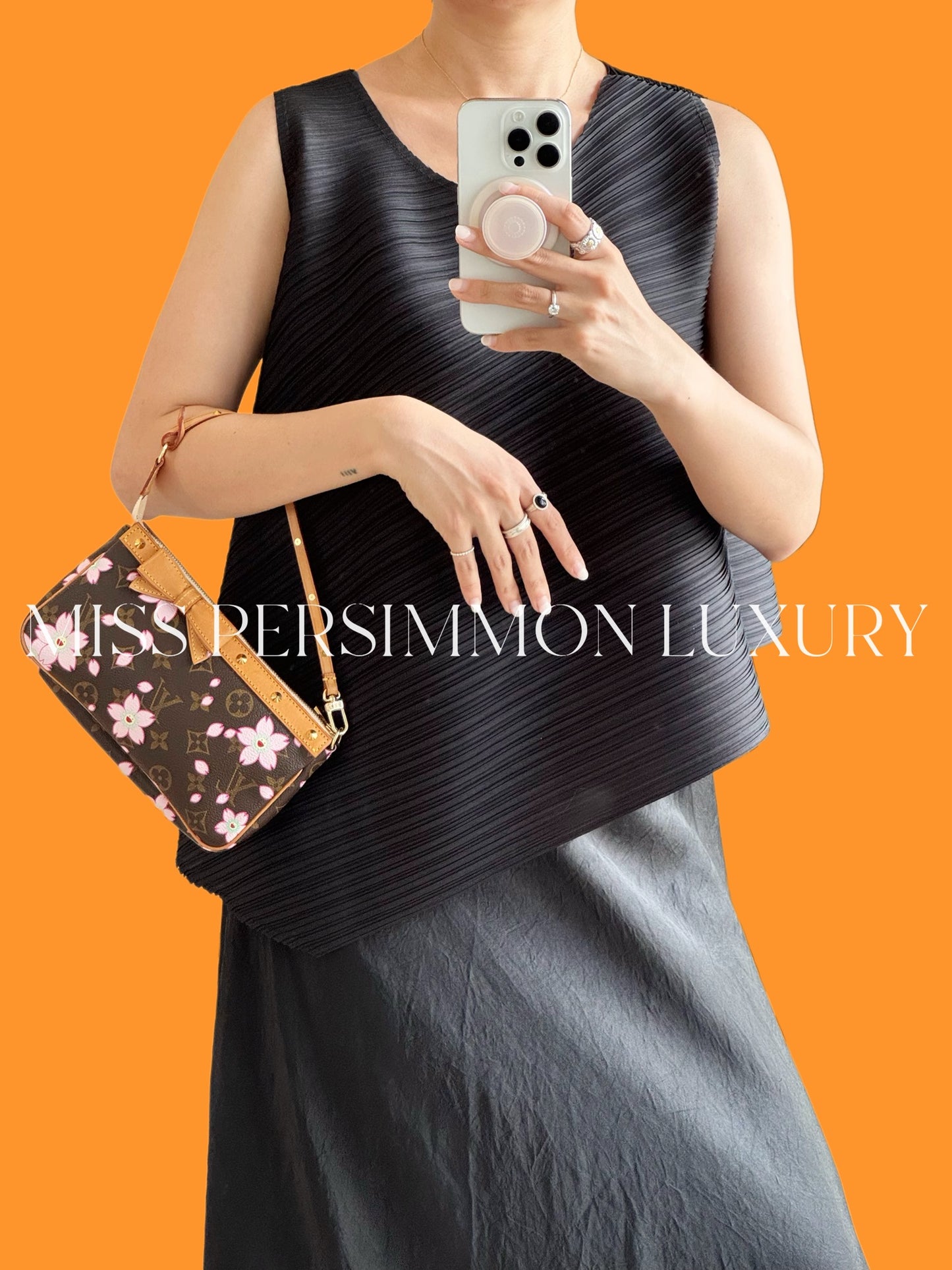 Louis Vuitton Takashi Murakami Sakura Cherry Blossom Pochette Accessoires Shoulder Crossbody Bag