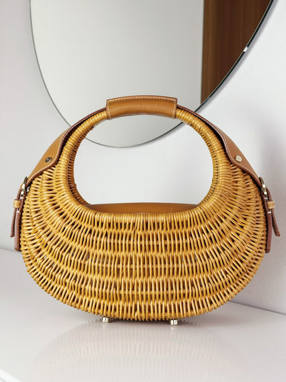 Salvatore Ferragamo Rattan Basket Handbag