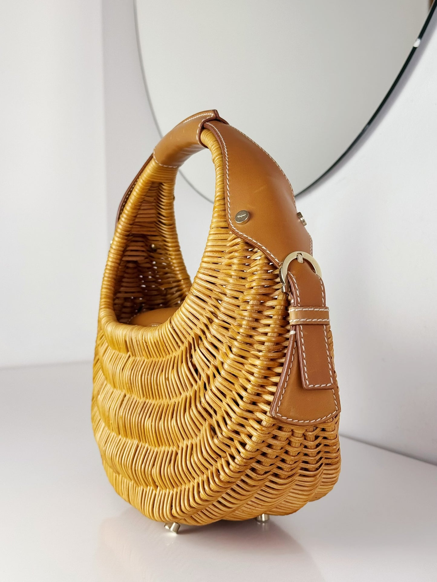 Salvatore Ferragamo Rattan Basket Handbag