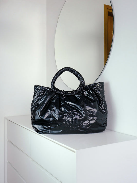 Chanel Vintage Nylon Hobo Tote Shoulder Bag