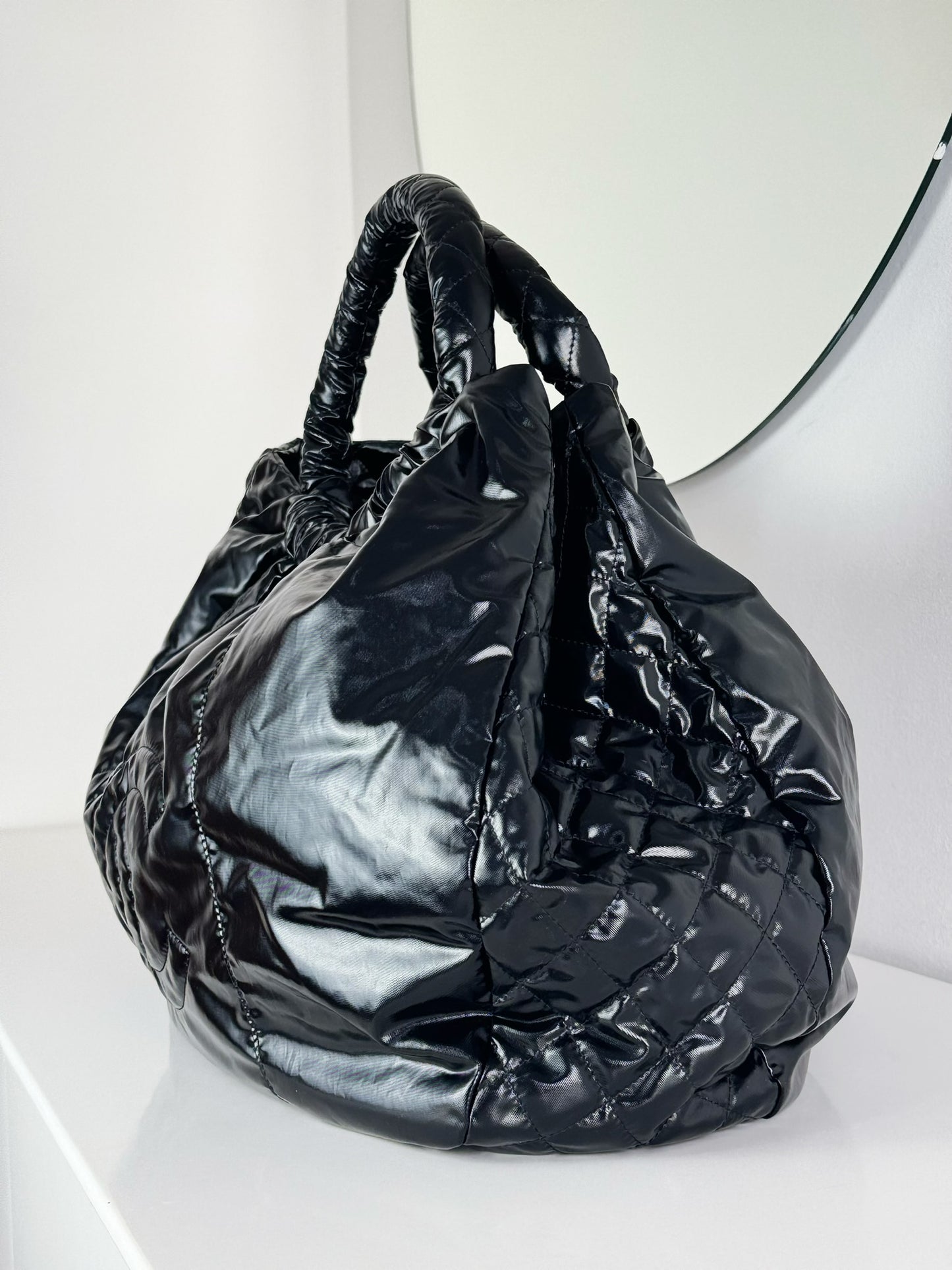 Chanel Vintage Nylon Hobo Tote Shoulder Bag