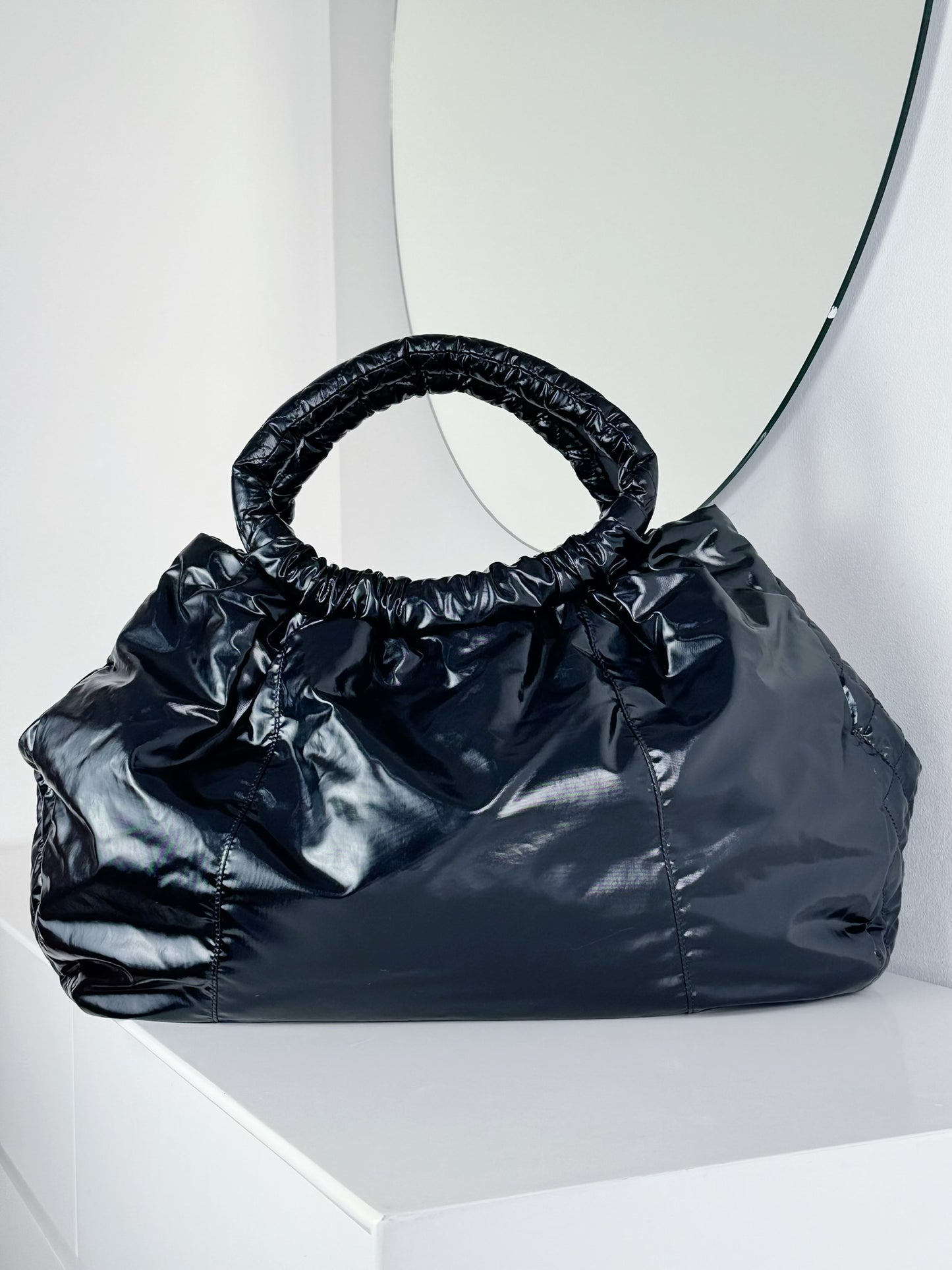 Chanel Vintage Nylon Hobo Tote Shoulder Bag