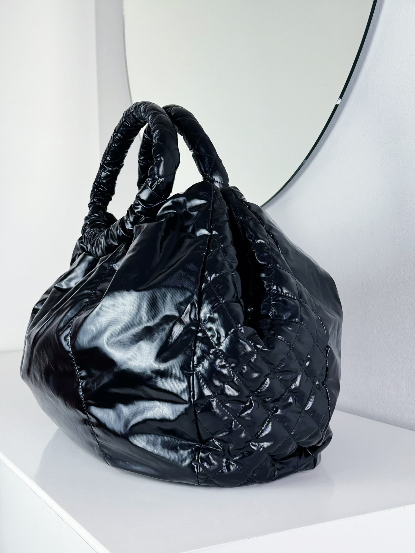 Chanel Vintage Nylon Hobo Tote Shoulder Bag