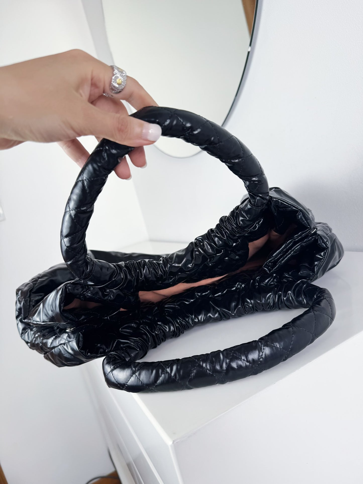 Chanel Vintage Nylon Hobo Tote Shoulder Bag
