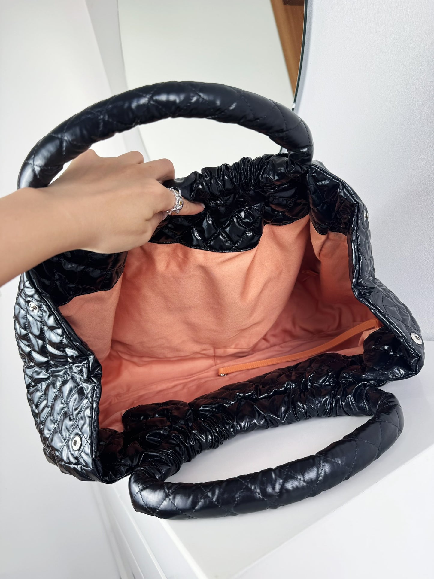 Chanel Vintage Nylon Hobo Tote Shoulder Bag