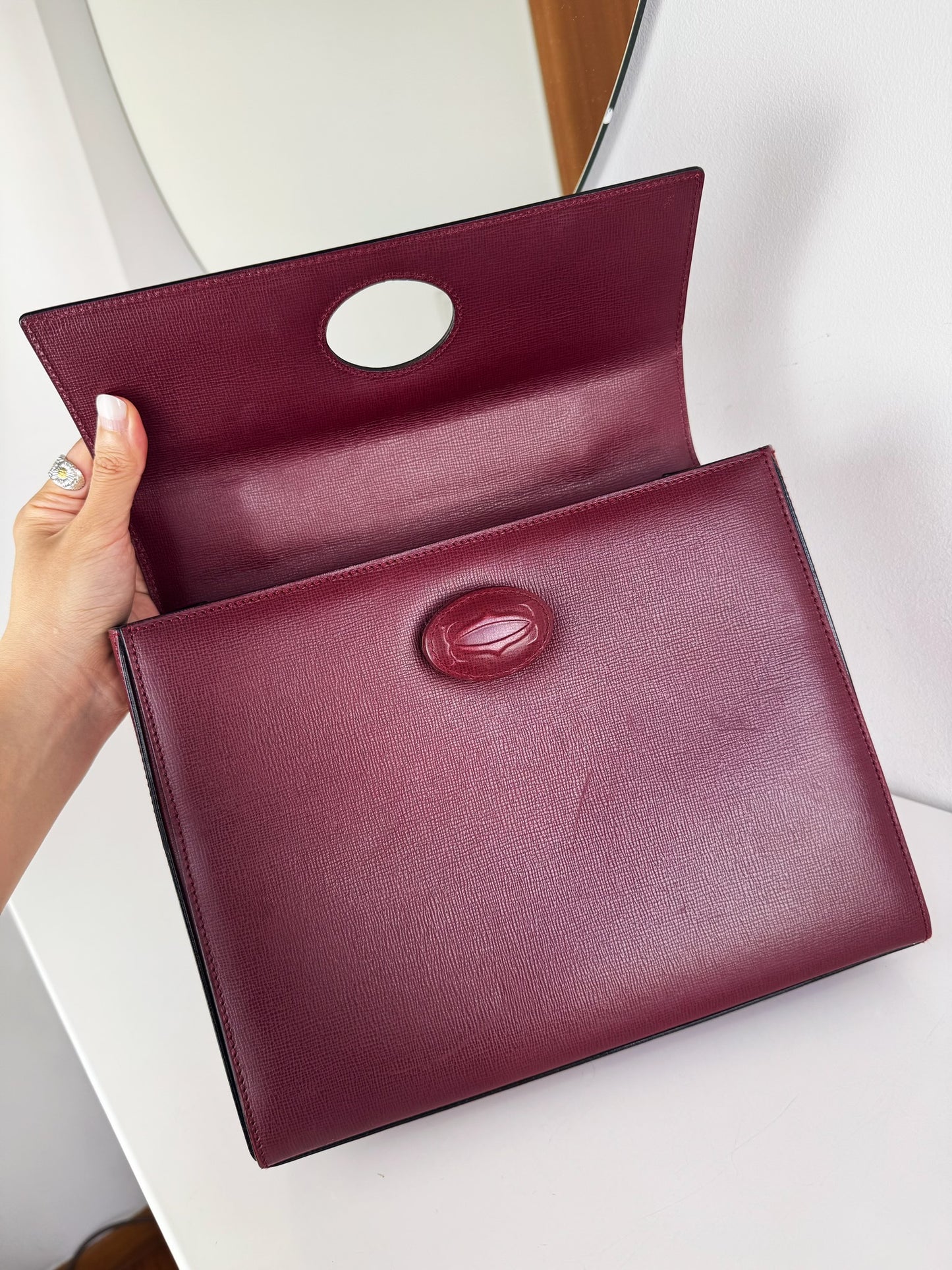 Cartier Vintage Burgundy Must De Handbag