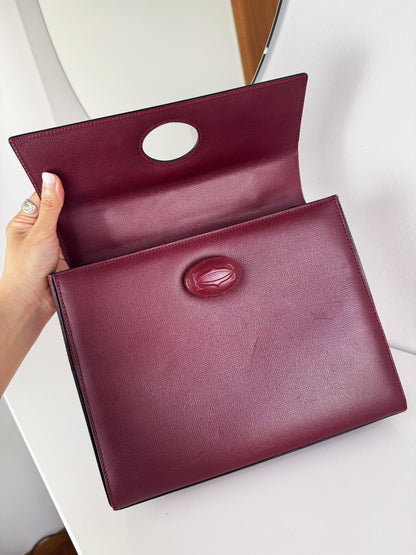 Cartier Vintage Burgundy Must De Handbag