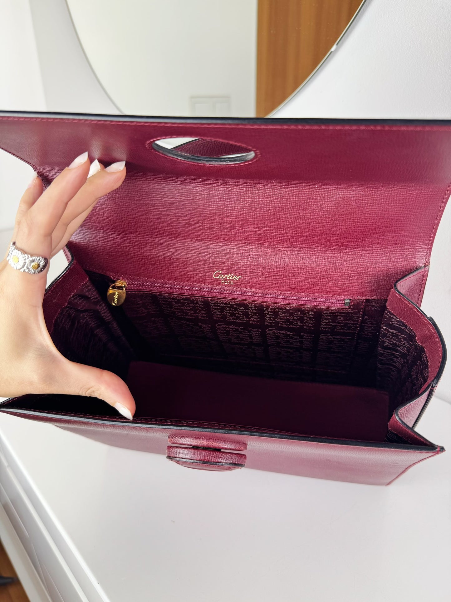 Cartier Vintage Burgundy Must De Handbag
