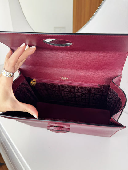 Cartier Vintage Burgundy Must De Handbag