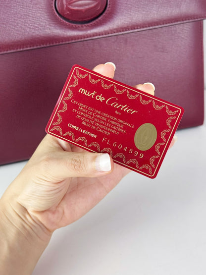 Cartier Vintage Burgundy Must De Handbag
