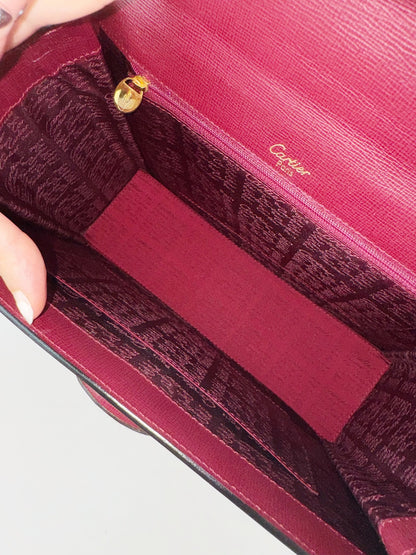 Cartier Vintage Burgundy Must De Handbag