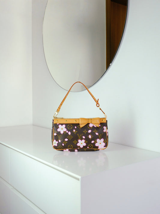 Louis Vuitton Takashi Murakami Sakura Cherry Blossom Pochette Accessoires Shoulder Crossbody Bag
