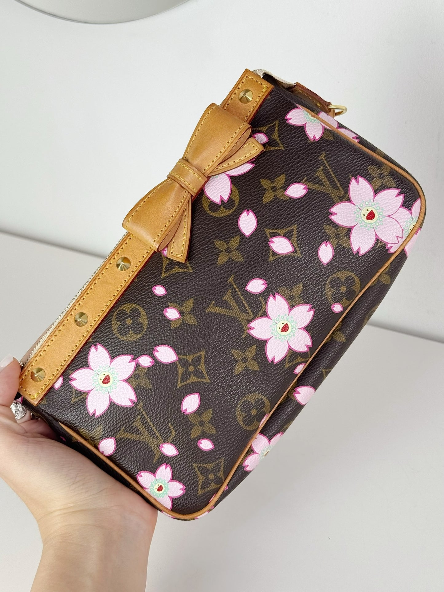 Louis Vuitton Takashi Murakami Sakura Cherry Blossom Pochette Accessoires Shoulder Crossbody Bag