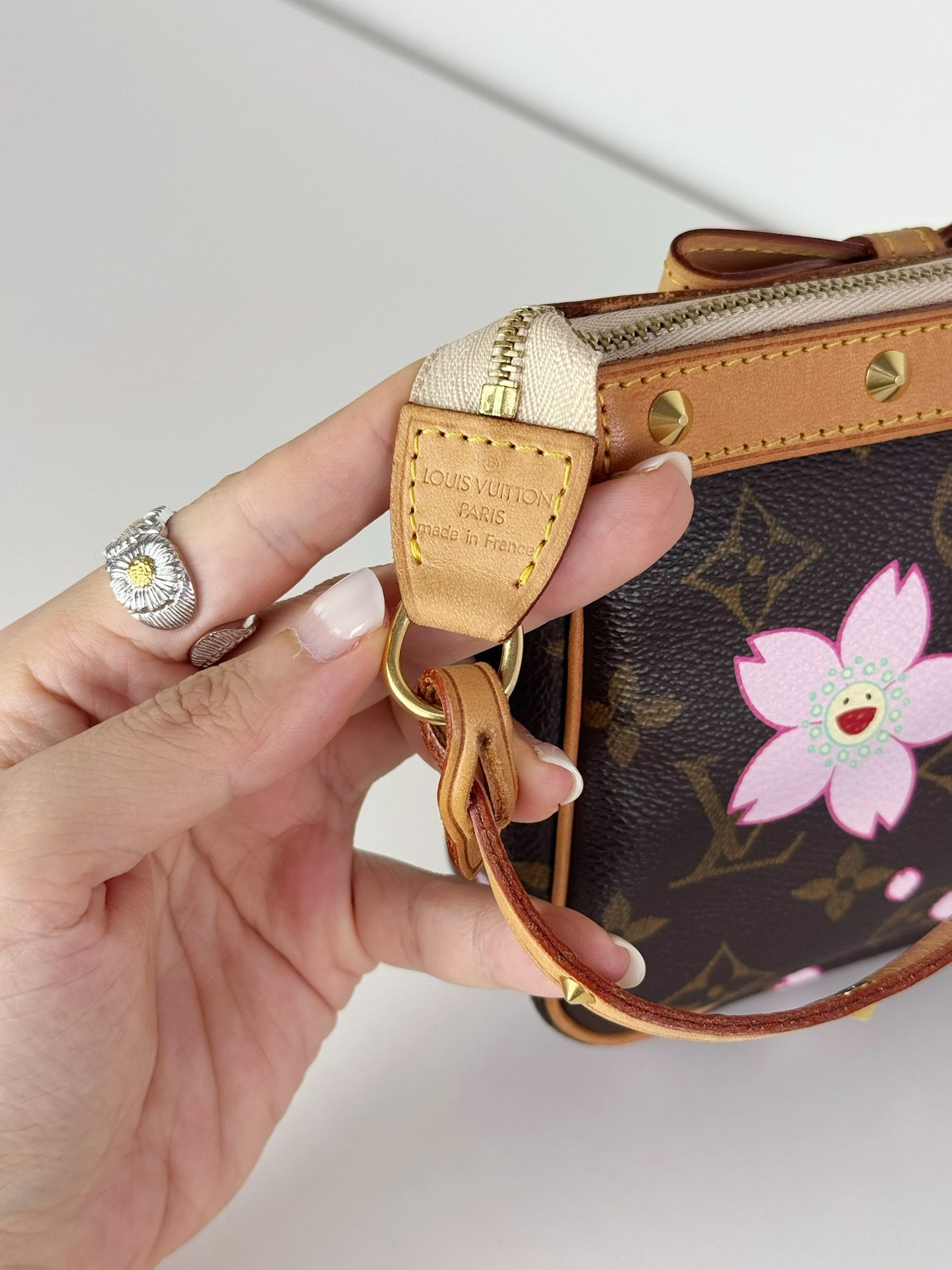 Louis Vuitton Takashi Murakami Sakura Cherry Blossom Pochette Accessoires Shoulder Crossbody Bag