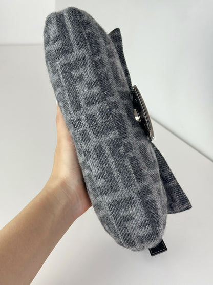 Fendi Vintage Zucca Wool Baguette Shoulder Bag