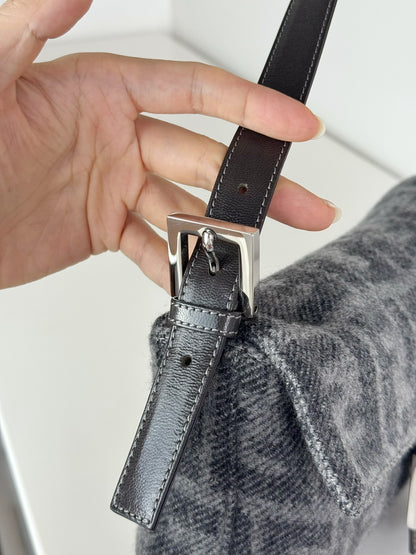 Fendi Vintage Zucca Wool Baguette Shoulder Bag