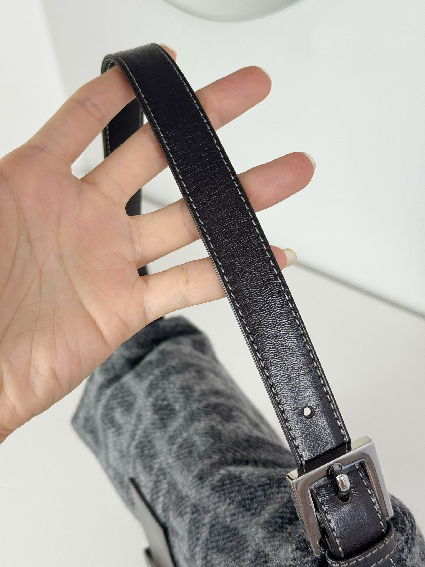 Fendi Vintage Zucca Wool Baguette Shoulder Bag