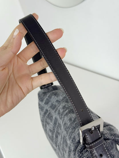 Fendi Vintage Zucca Wool Baguette Shoulder Bag