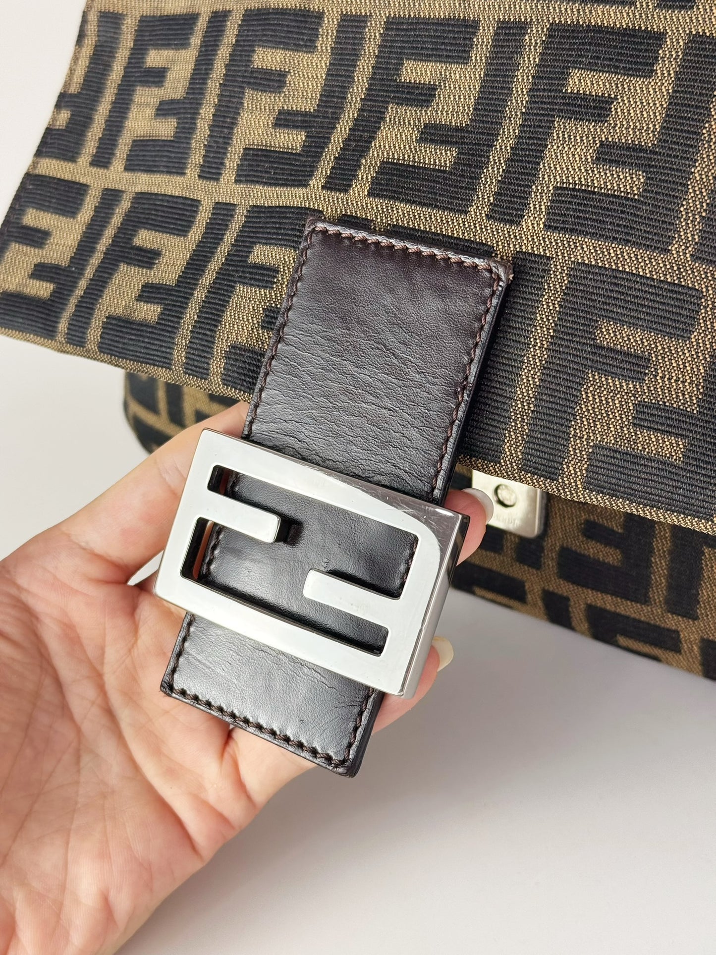 Fendi Vintage Zucca Mamma Baguette Shoulder Bag