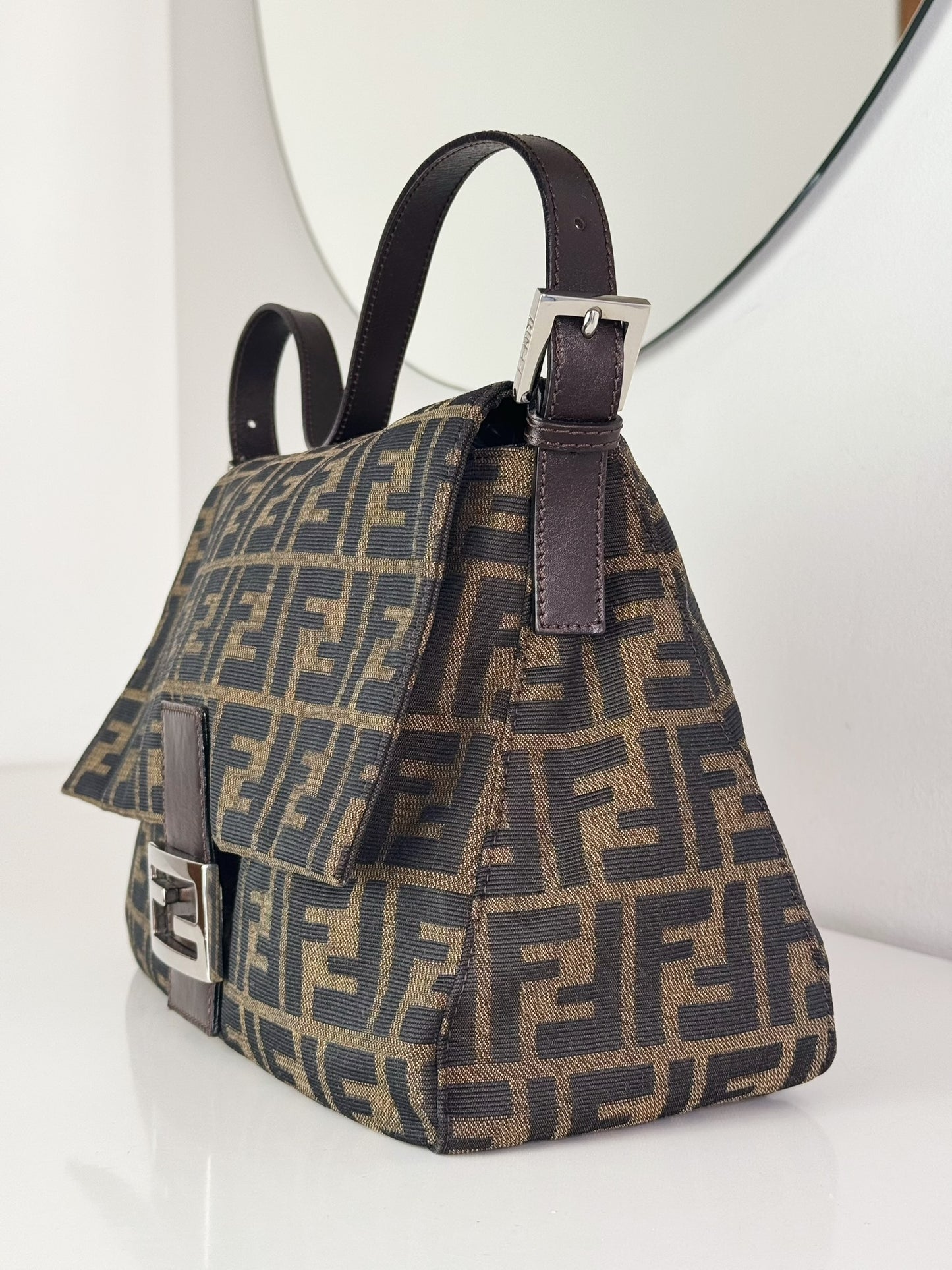 Fendi Vintage Zucca Mamma Baguette Shoulder Bag