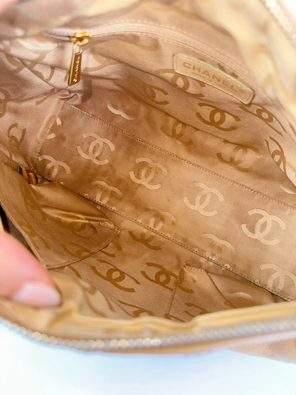 Chanel Vintage Beige Caviar Shoulder Bag