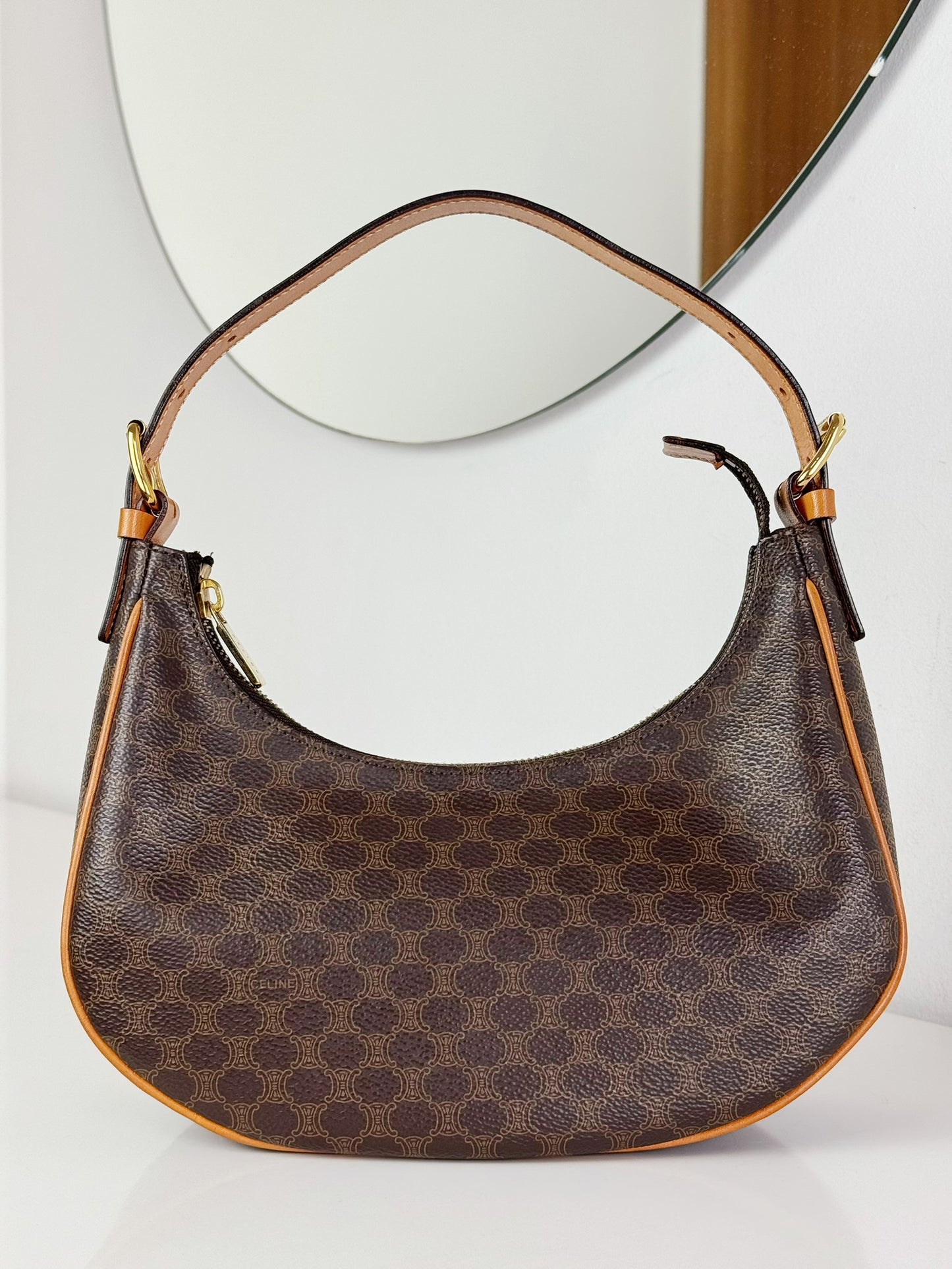 Celine Vintage Macadam Ava Shoulder Bag