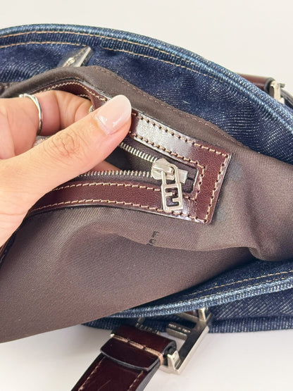 Fendi Vintage Denim Top Handle Tote Bag