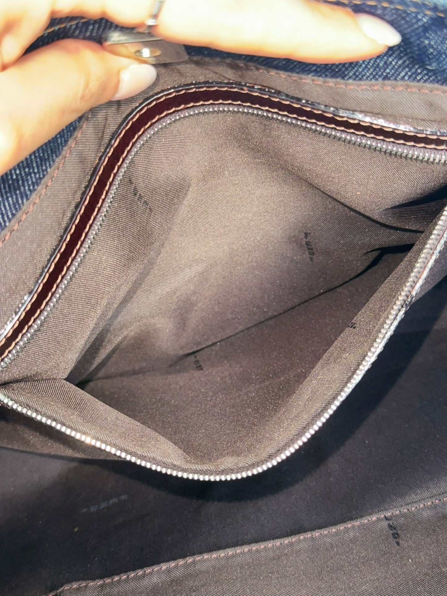 Fendi Vintage Denim Top Handle Tote Bag