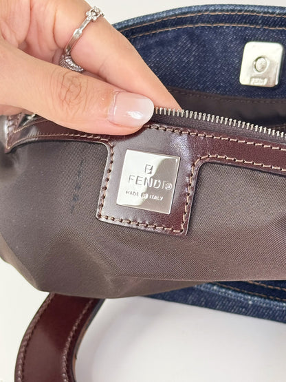 Fendi Vintage Denim Top Handle Tote Bag