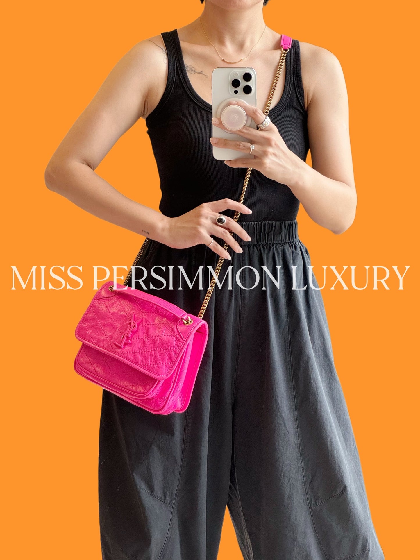 Yves Saint Laurent YSL Pink Nikki Baby Shoulder Crossbody Bag