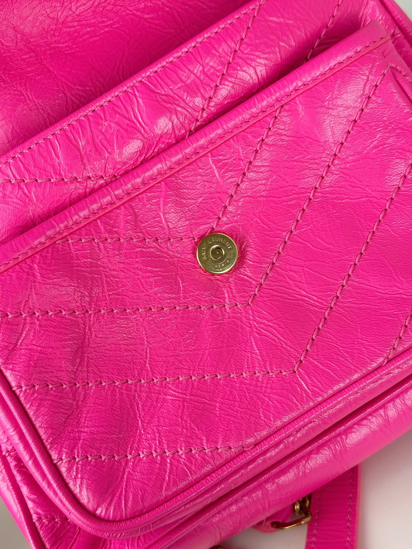 Yves Saint Laurent YSL Pink Nikki Baby Shoulder Crossbody Bag