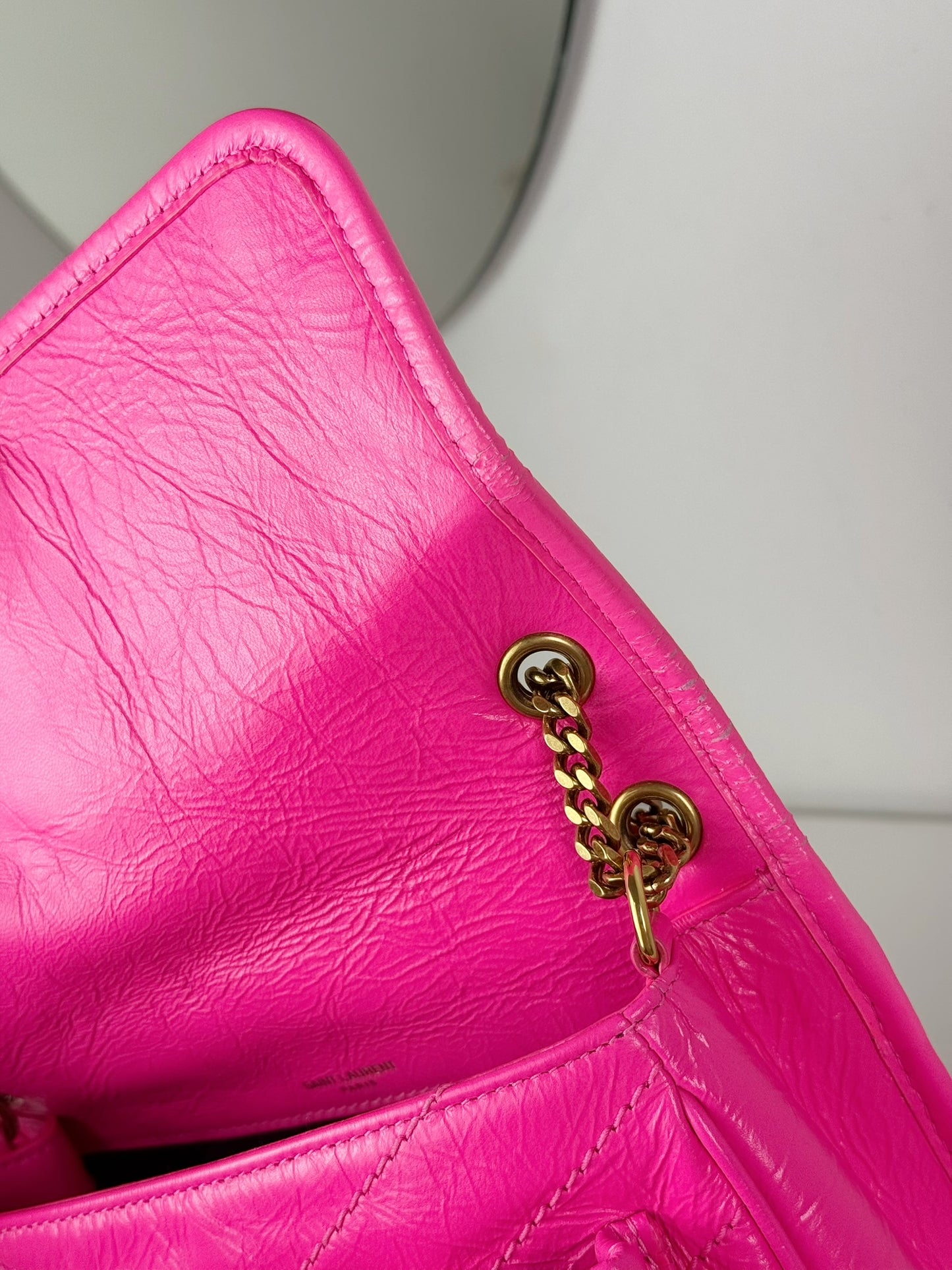 Yves Saint Laurent YSL Pink Nikki Baby Shoulder Crossbody Bag