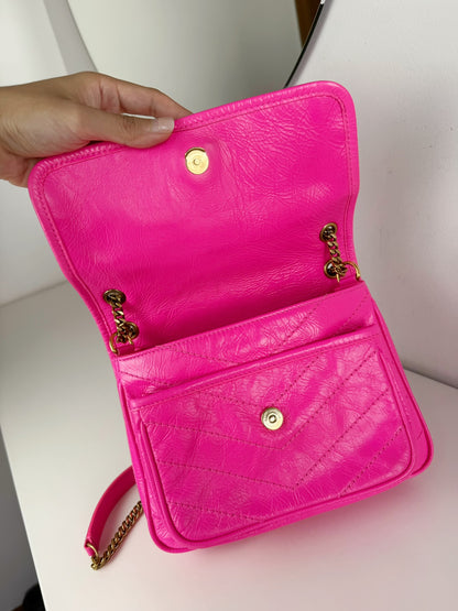 Yves Saint Laurent YSL Pink Nikki Baby Shoulder Crossbody Bag