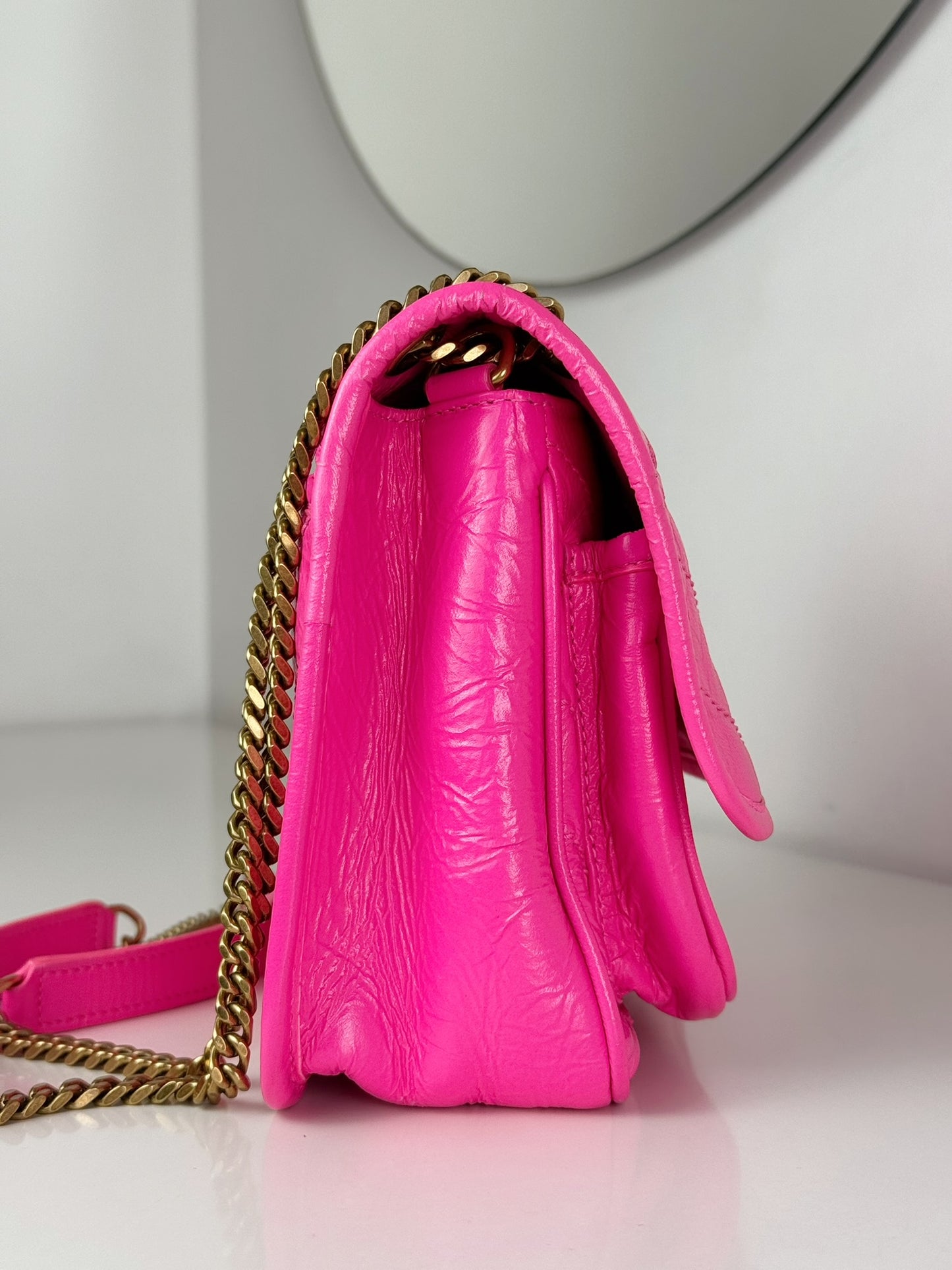 Yves Saint Laurent YSL Pink Nikki Baby Shoulder Crossbody Bag