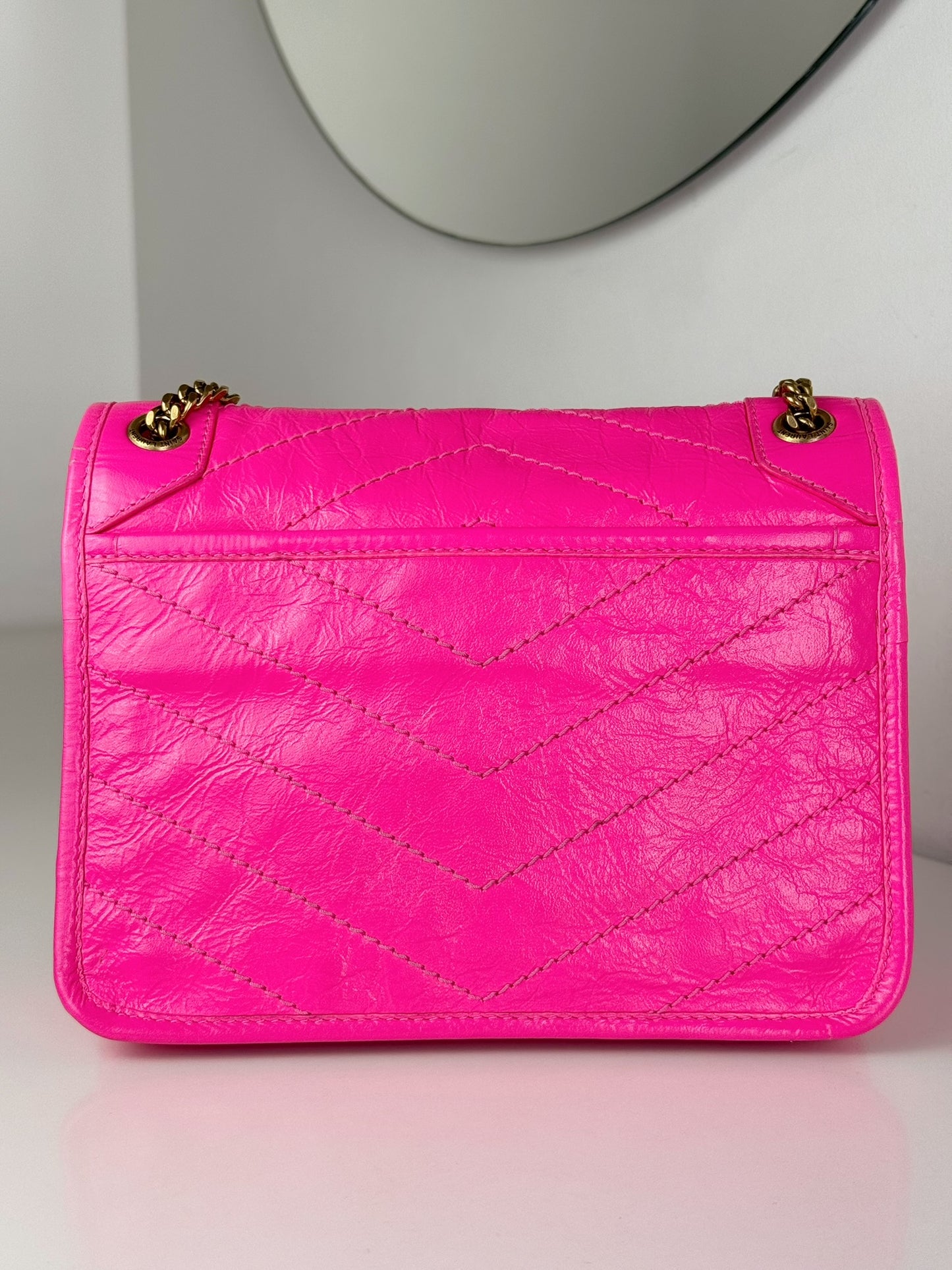 Yves Saint Laurent YSL Pink Nikki Baby Shoulder Crossbody Bag