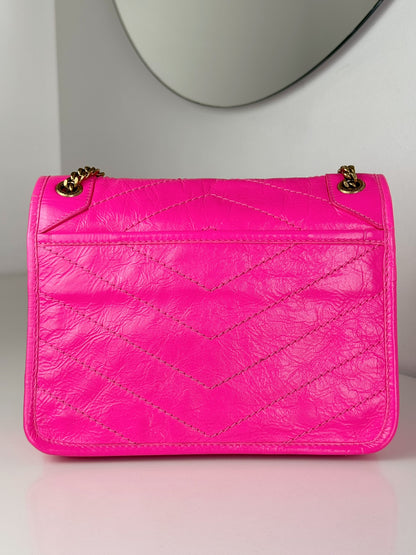 Yves Saint Laurent YSL Pink Nikki Baby Shoulder Crossbody Bag