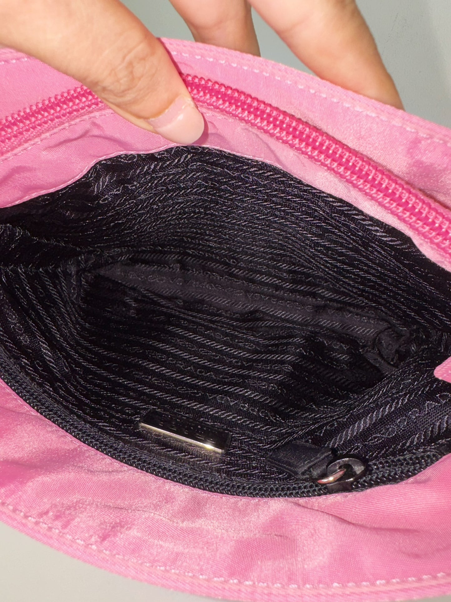 Prada Vintage Pink Nylon Shoulder Tote Bag