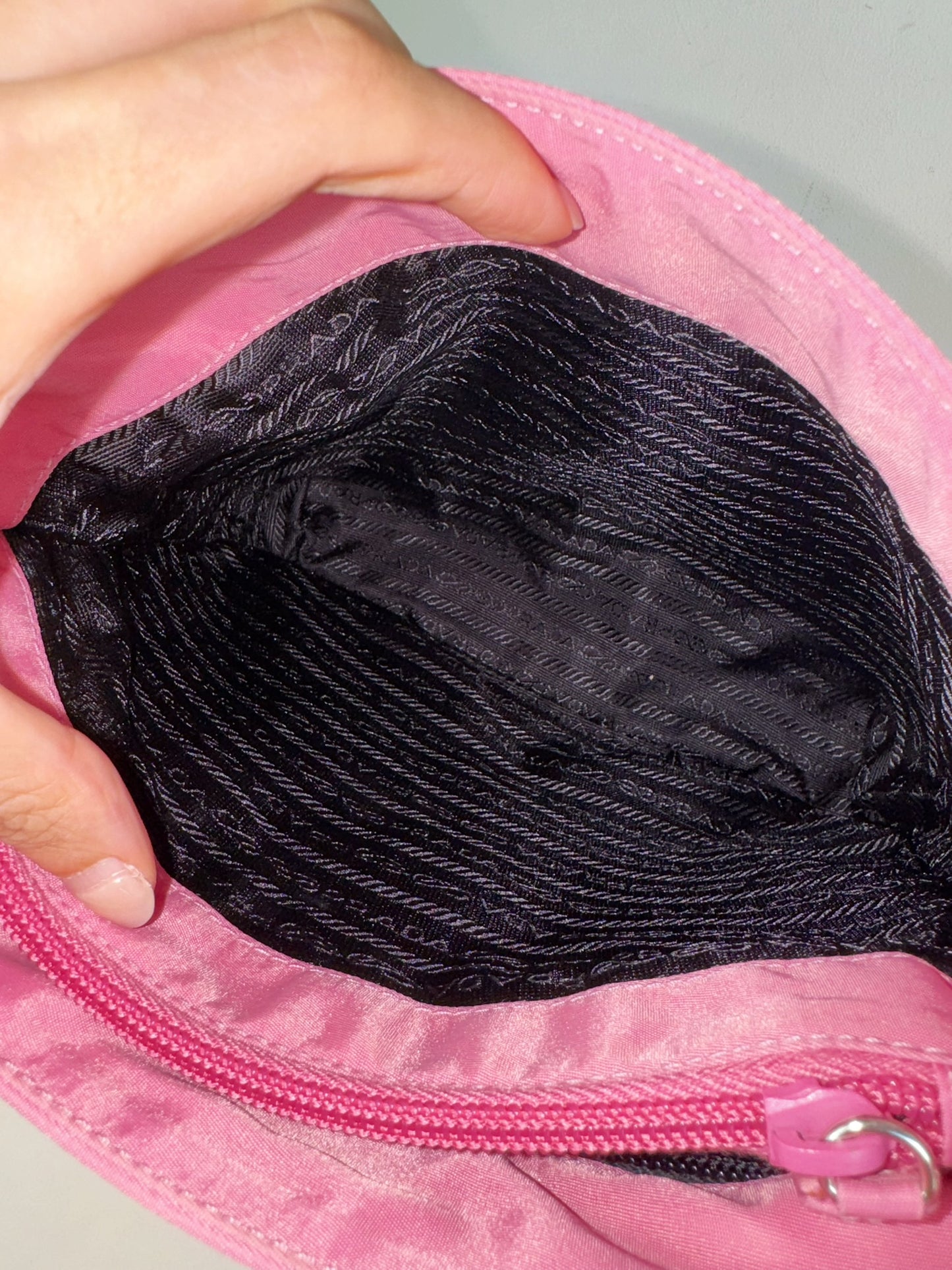 Prada Vintage Pink Nylon Shoulder Tote Bag