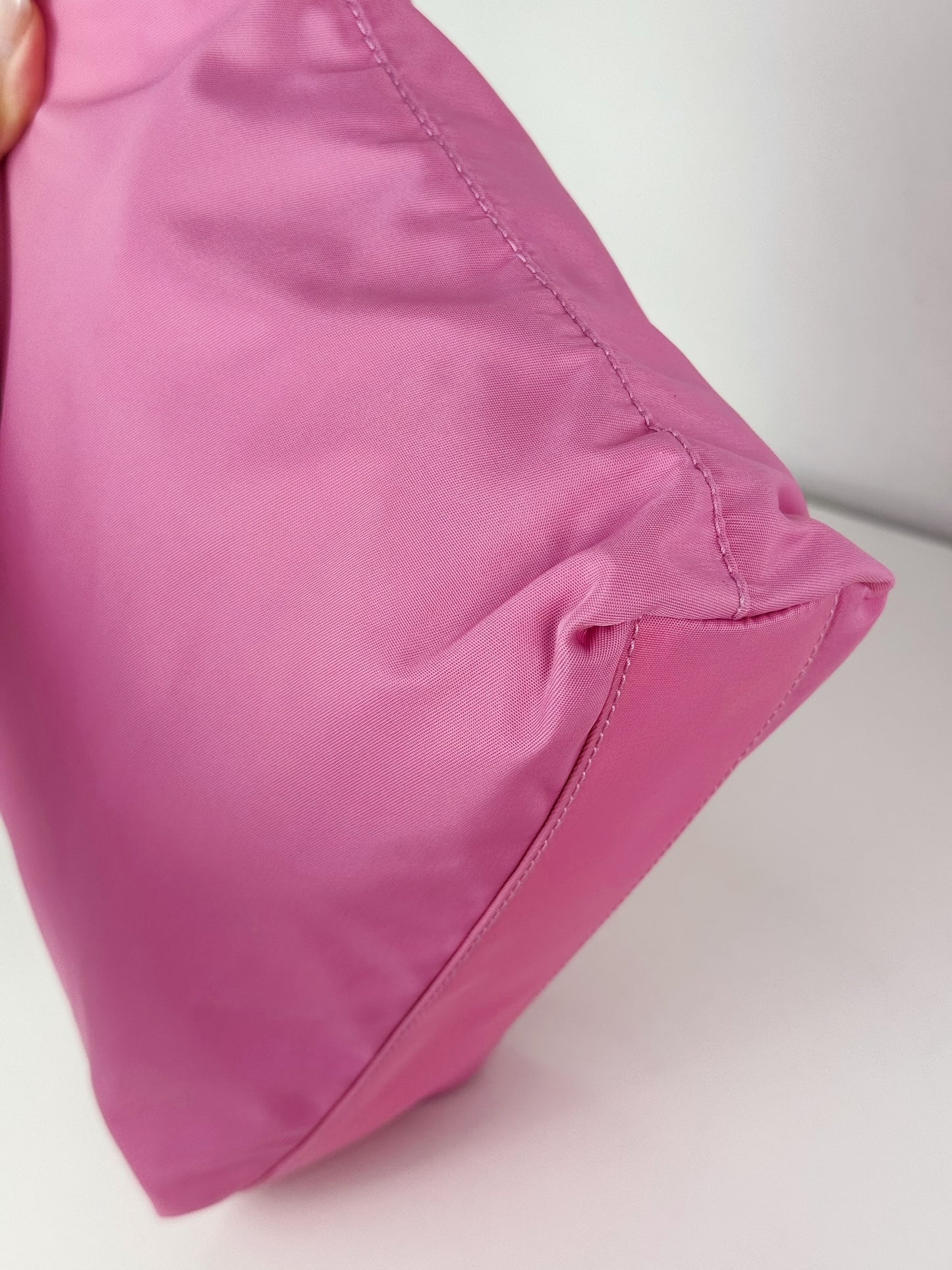 Prada Vintage Pink Nylon Shoulder Tote Bag