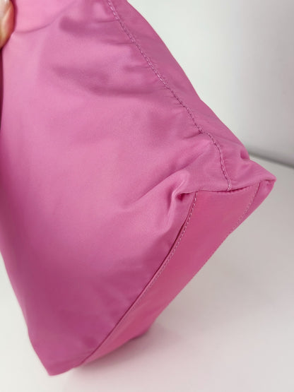 Prada Vintage Pink Nylon Shoulder Tote Bag