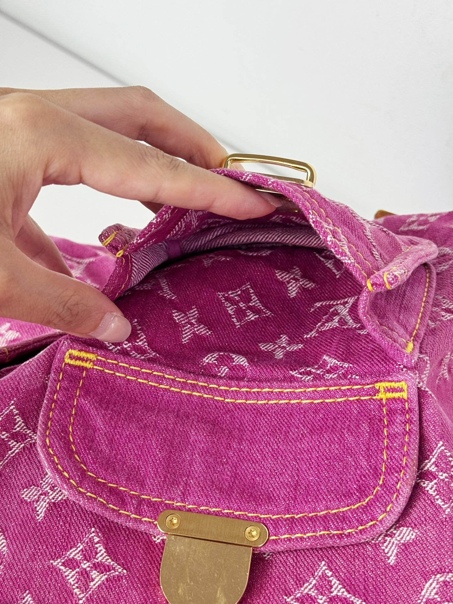 Louis Vuitton Vintage Pink Denim Baggy GM Shoulder Bag