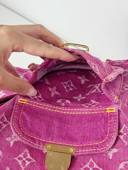 Louis Vuitton Vintage Pink Denim Baggy GM Shoulder Bag